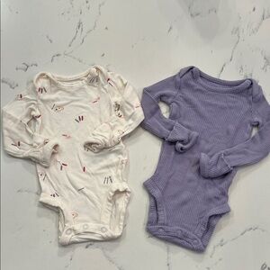 Carter's Purple and Patterned Bodysuits